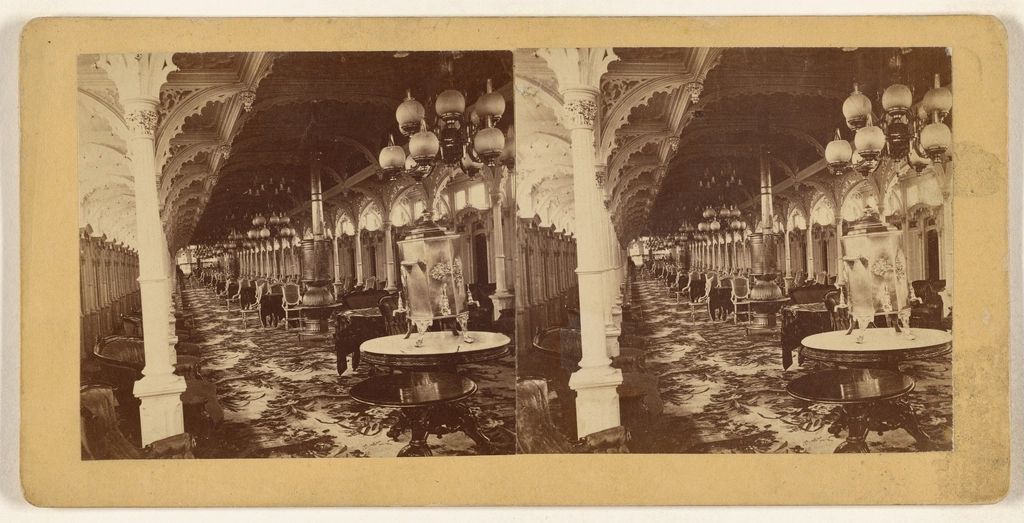 The dining room, laid for service